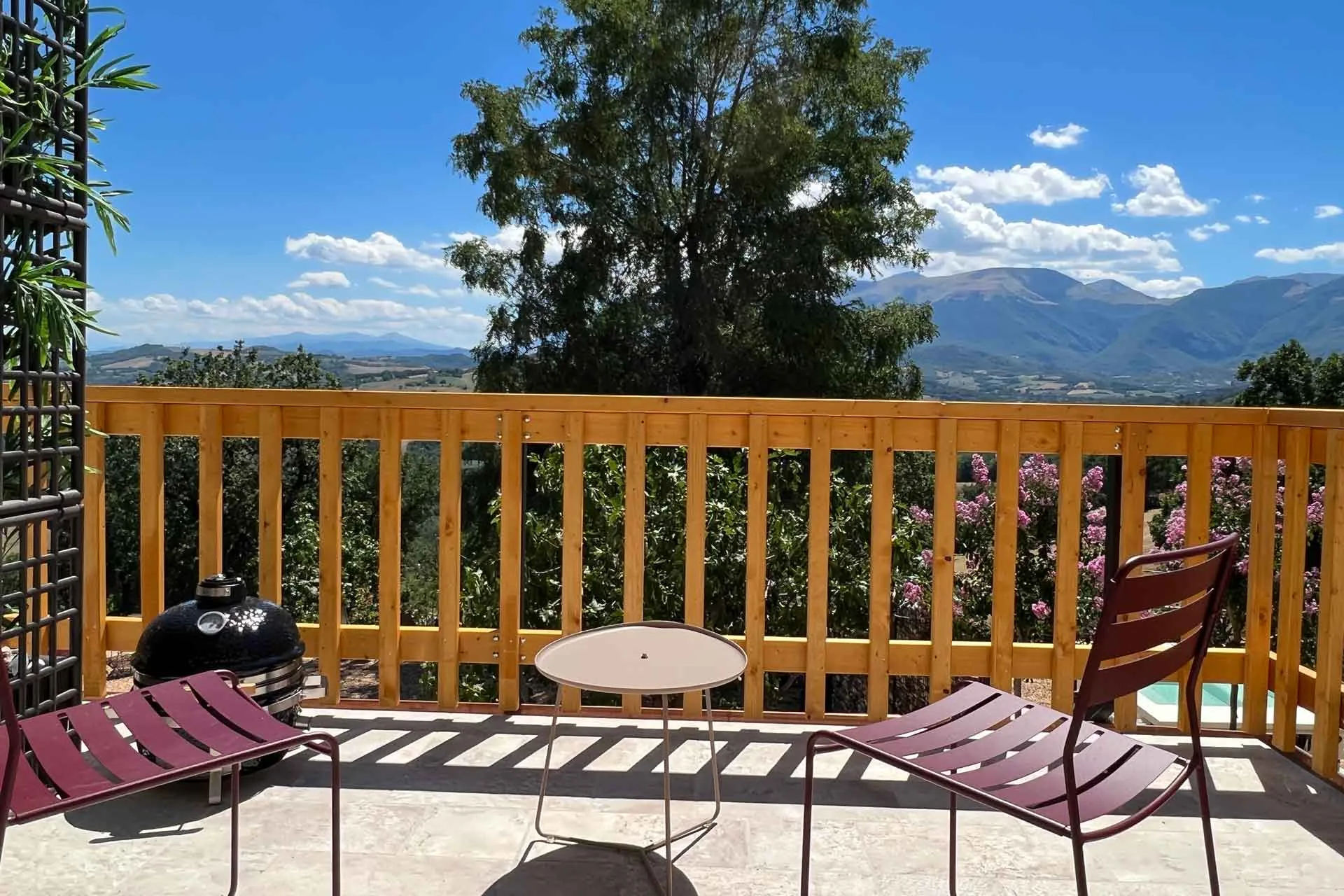 Panoramic terrace view from Apartment Oviv