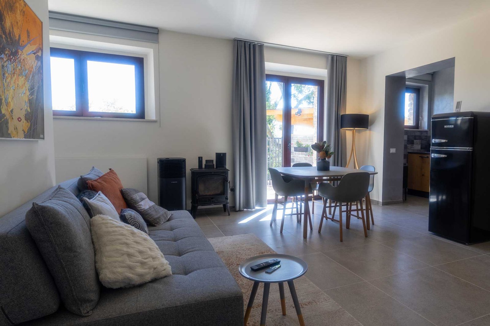 Living area of Apartment Amsterdam with custom-crafted furniture