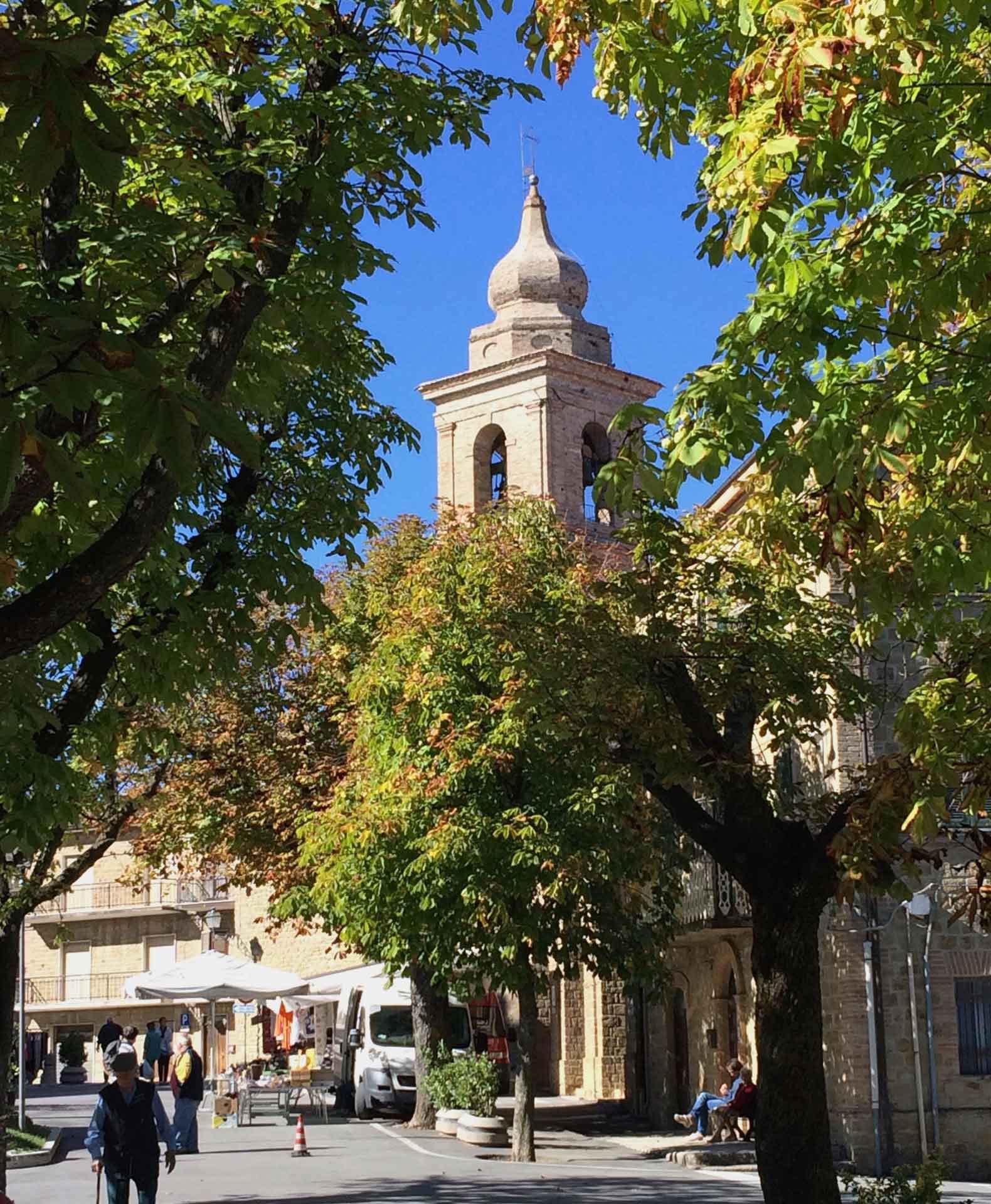 View of the old tower of Gualdo
