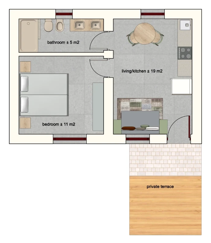 Floor plan of Apartment Oviv at Colpo di Fortuna